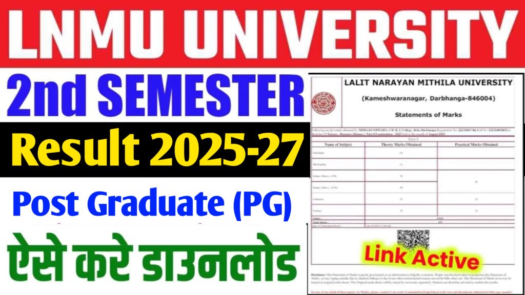 LNMU PG 2nd Semester Result 2025-27