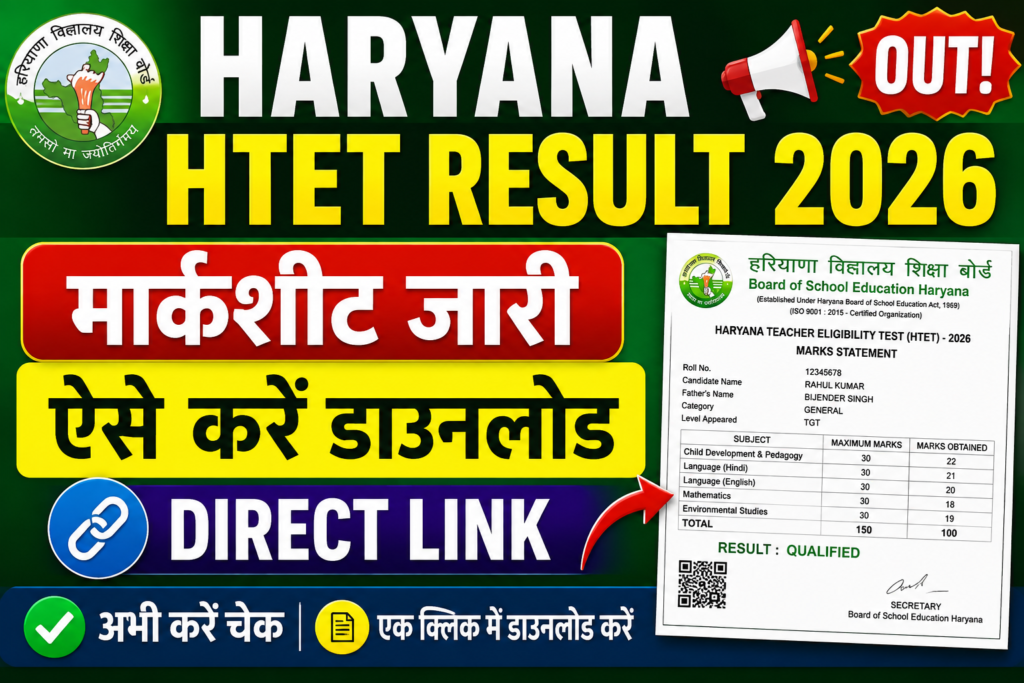 Haryana HTET Result 2026