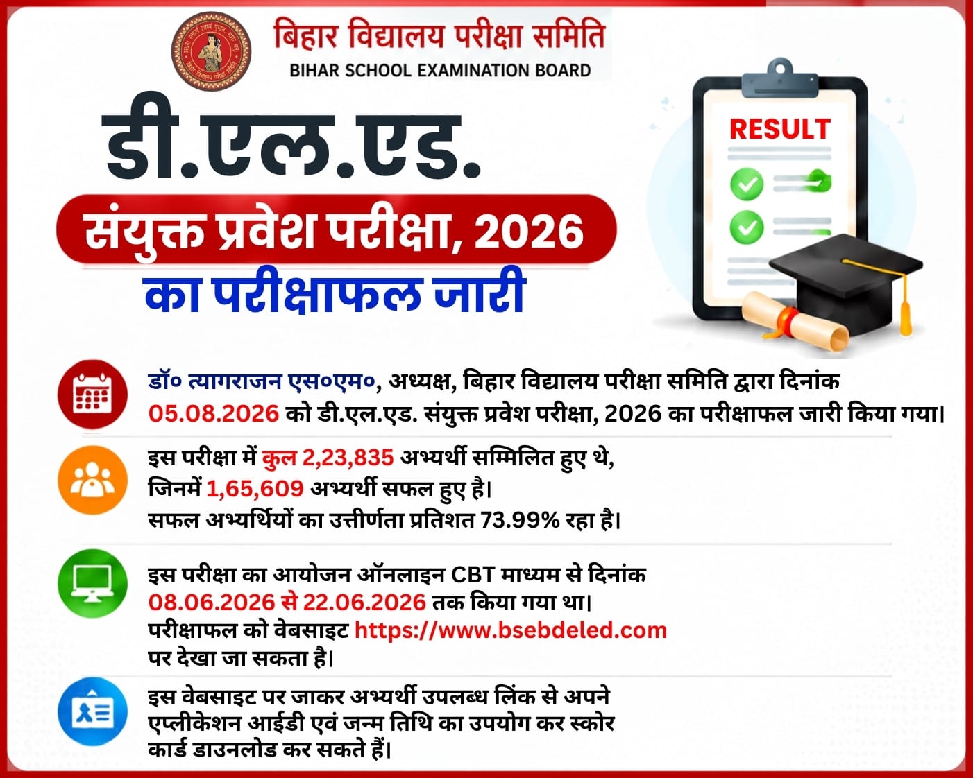 Bihar DELED Result 2026