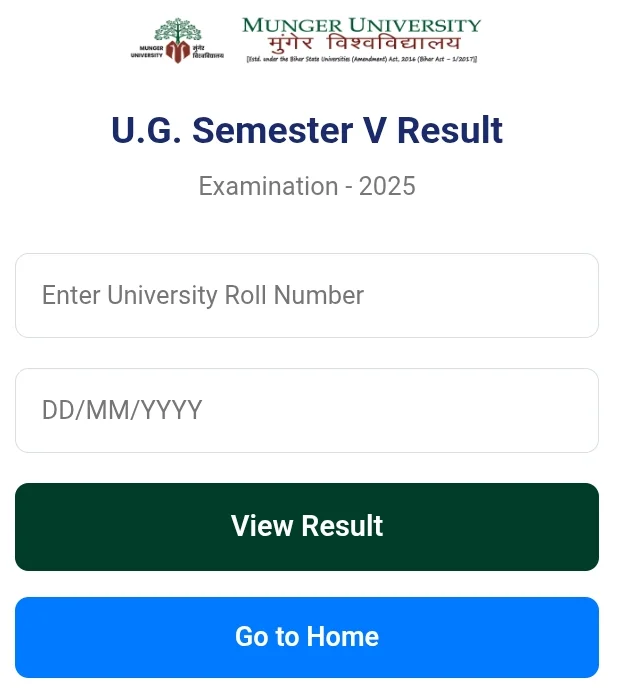 Munger University UG Semester 5 Result 2026