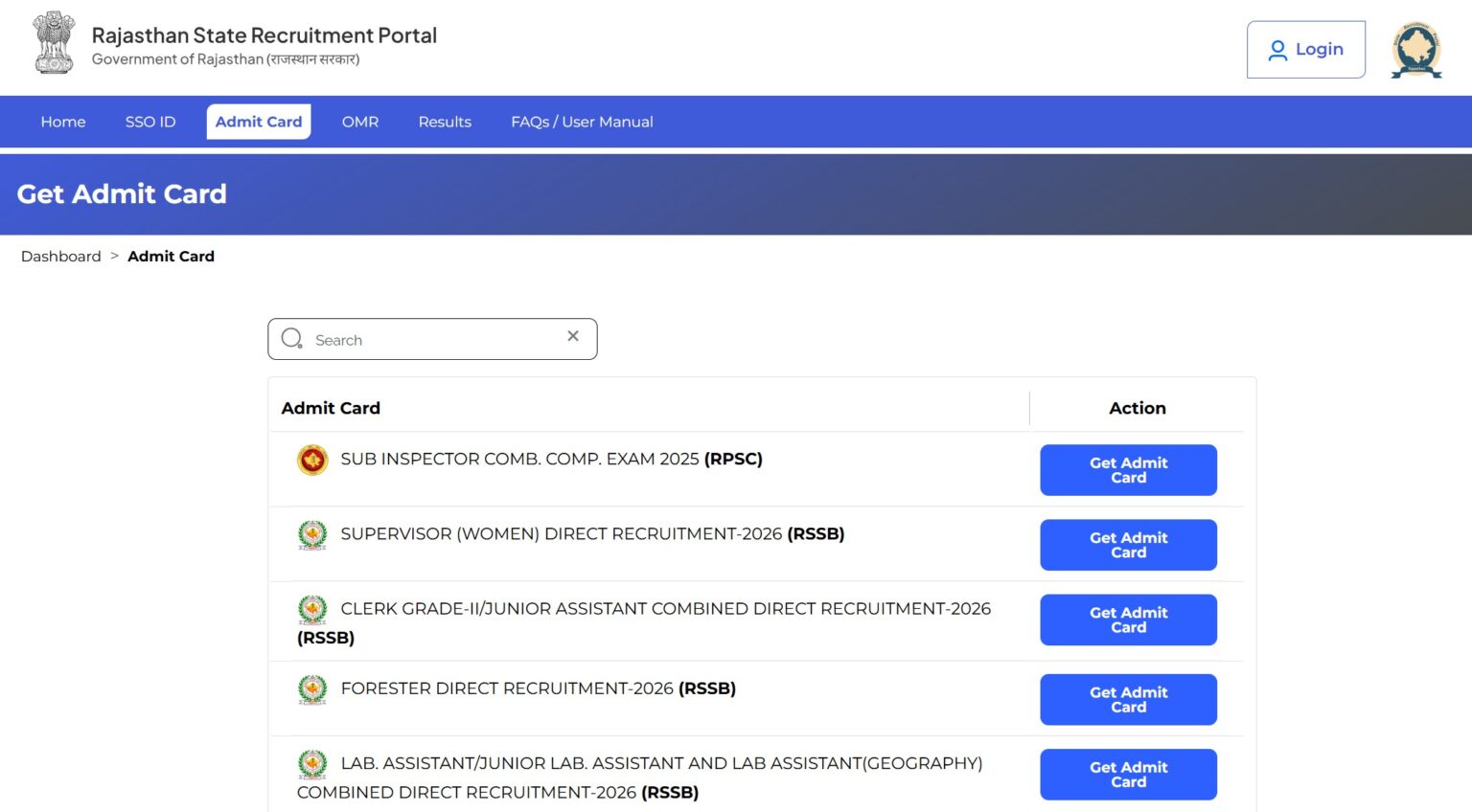 RSSB Computer Instructor Admit Card 2026